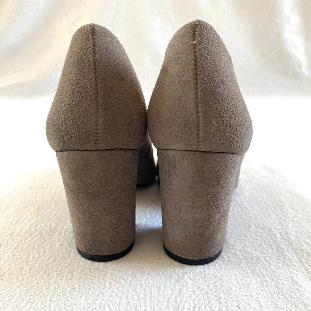 Botkier Tabitha pointed toe suede pump Womens 6 warm grey block heel designer - Picture 6 of 9